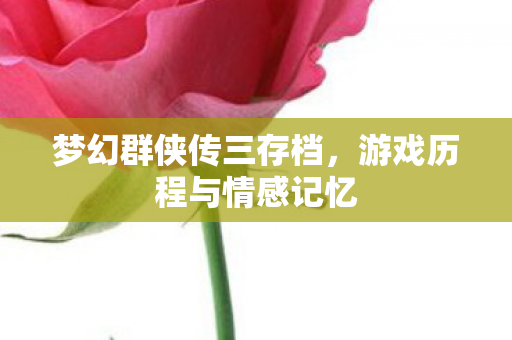 游戏历程与情感记忆图片