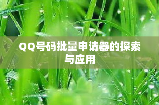 QQ号码批量申请器的探索与应用图片