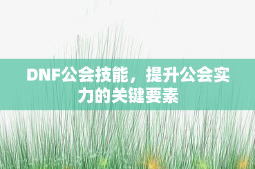 提升公会实力的关键要素图片