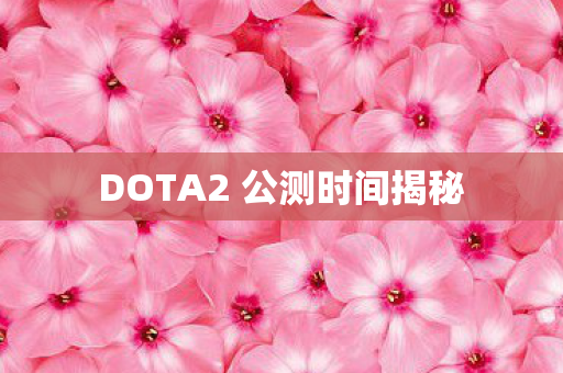 DOTA2 公测时间揭秘图片