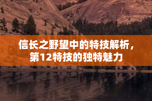 信长之野望中的特技解析图片