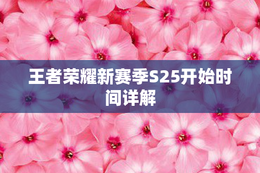 王者荣耀新赛季S25开始时间详解图片