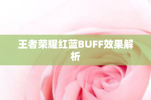 王者荣耀红蓝BUFF效果解析图片