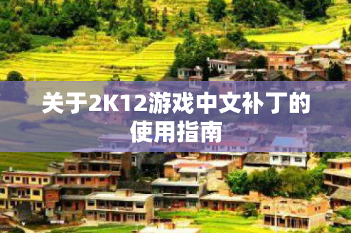 关于2K12游戏中文补丁的使用指南图片