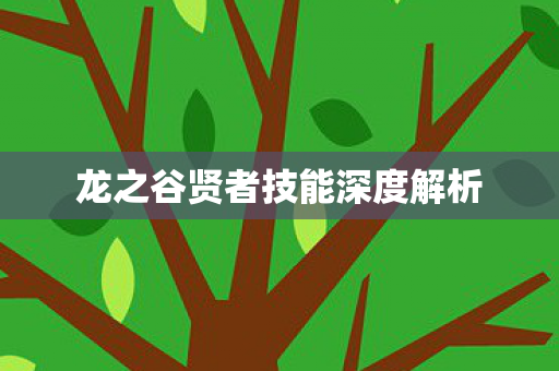 龙之谷贤者技能深度解析图片