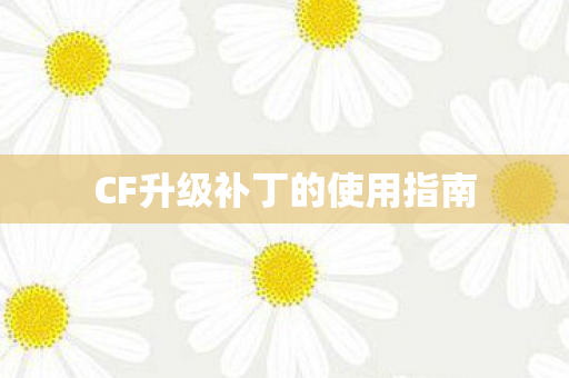 CF升级补丁的使用指南图片