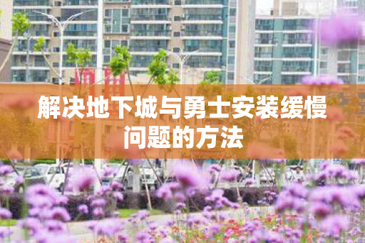 解决地下城与勇士安装缓慢问题的方法图片