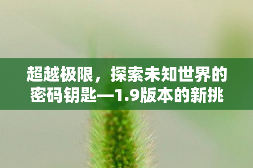 探索未知世界的密码钥匙图片