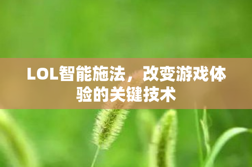 改变游戏体验的关键技术图片