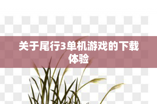 关于尾行3单机游戏的下载体验图片