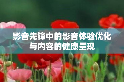 影音先锋中的影音体验优化与内容的健康呈现图片