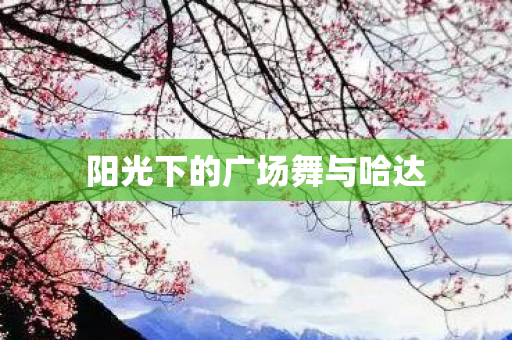 阳光下的广场舞与哈达图片