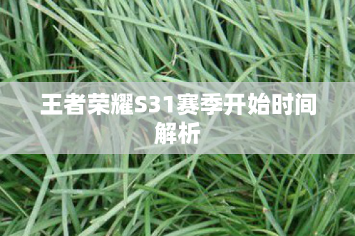王者荣耀S31赛季开始时间解析图片