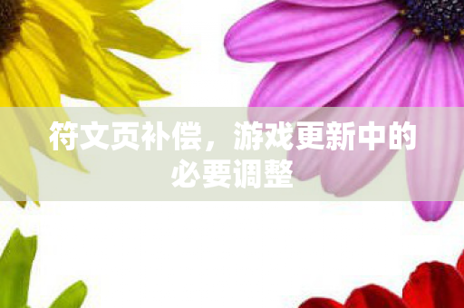 游戏更新中的必要调整图片