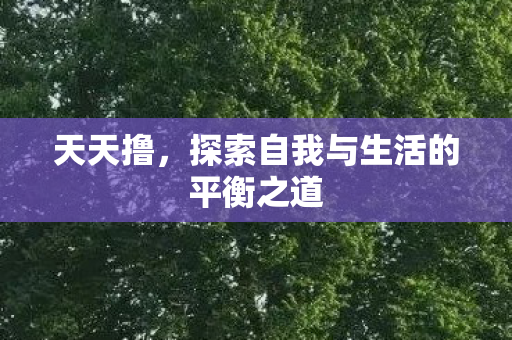 探索自我与生活的平衡之道图片