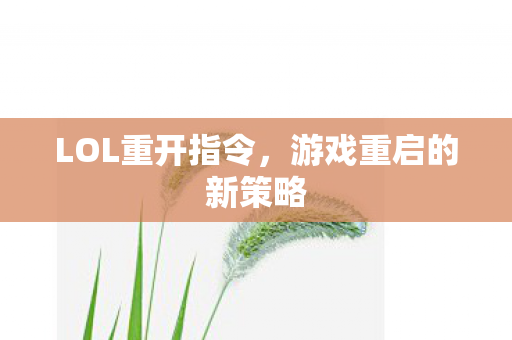 游戏重启的新策略图片