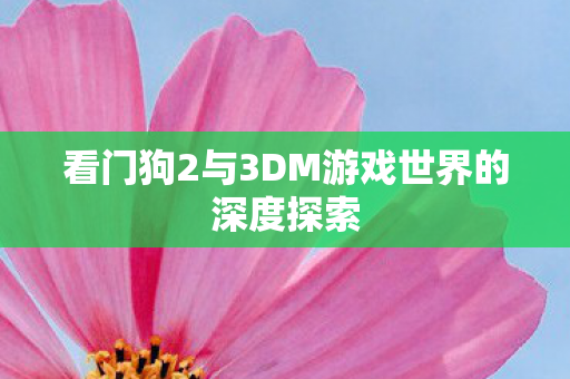 看门狗2与3DM游戏世界的深度探索图片