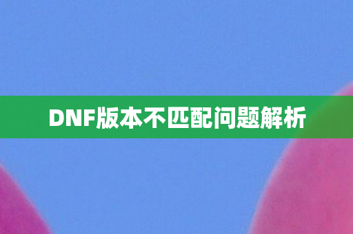DNF版本不匹配问题解析图片