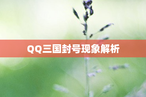 QQ三国封号现象解析图片