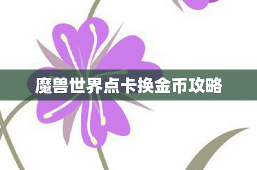 魔兽世界点卡换金币攻略图片