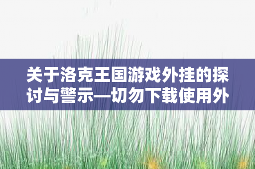 关于洛克王国游戏外挂的探讨与警示图片