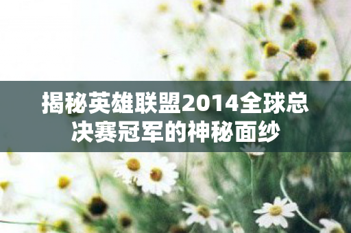 揭秘英雄联盟2014全球总决赛冠军的神秘面纱图片