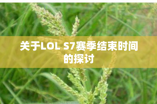 关于LOL S7赛季结束时间的探讨图片