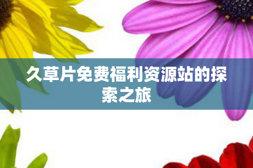 久草片免费福利资源站的探索之旅图片