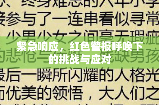 红色警报呼唤下的挑战与应对图片