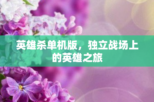 独立战场上的英雄之旅图片