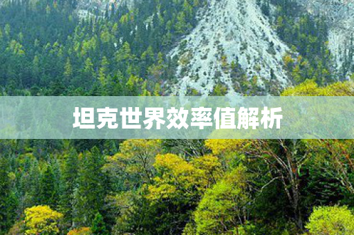 坦克世界效率值解析图片