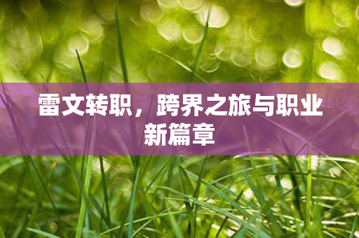 跨界之旅与职业新篇章图片