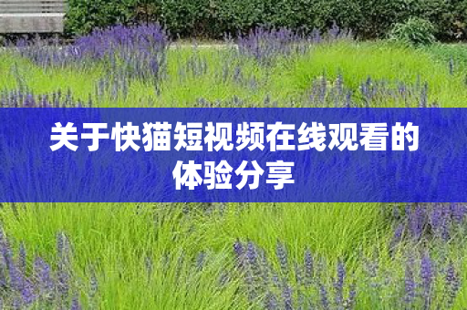关于快猫短视频在线观看的体验分享图片