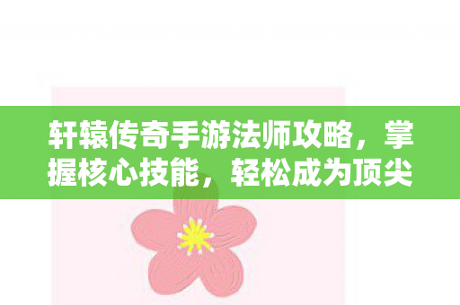 轩辕传奇手游法师攻略图片