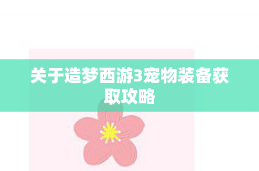 关于造梦西游3宠物装备获取攻略图片