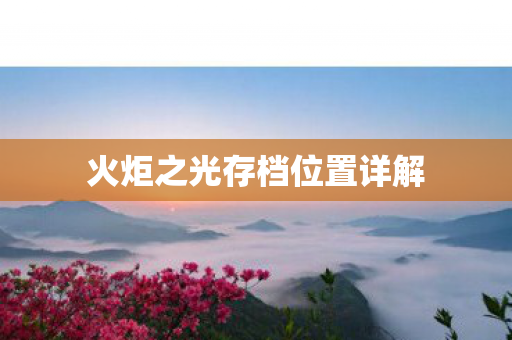 火炬之光存档位置详解图片