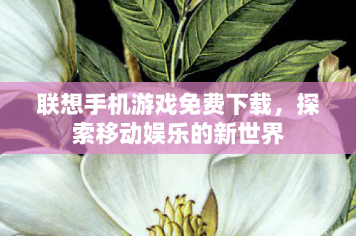 联想手机游戏免费下载图片