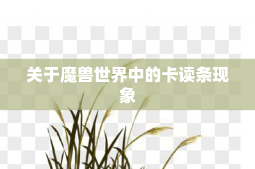关于魔兽世界中的卡读条现象图片