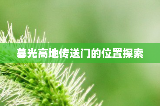 暮光高地传送门的位置探索图片