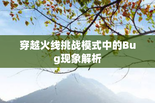穿越火线挑战模式中的Bug现象解析图片