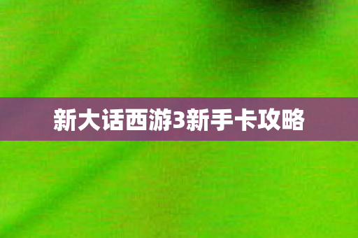 新大话西游3新手卡攻略图片