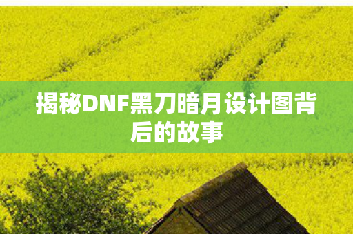 揭秘DNF黑刀暗月设计图背后的故事图片