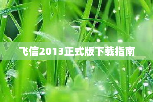 飞信2013正式版下载指南图片