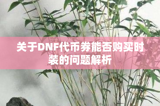关于DNF代币券能否购买时装的问题解析图片