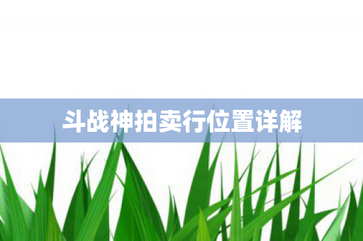斗战神拍卖行位置详解图片