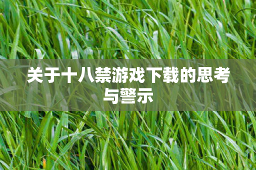 关于十八禁游戏下载的思考与警示图片