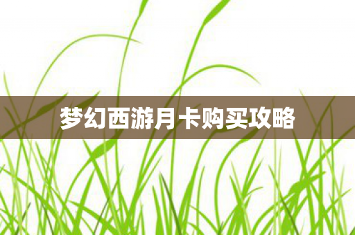 梦幻西游月卡购买攻略图片