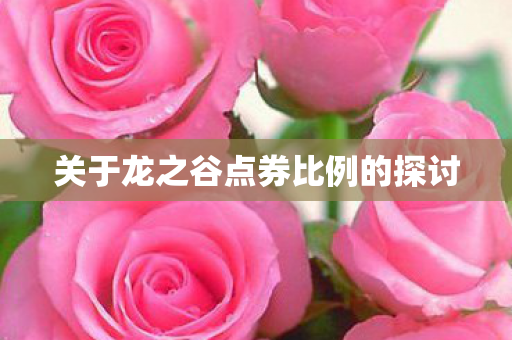 关于龙之谷点券比例的探讨图片