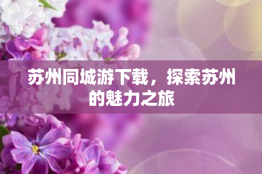 探索苏州的魅力之旅图片