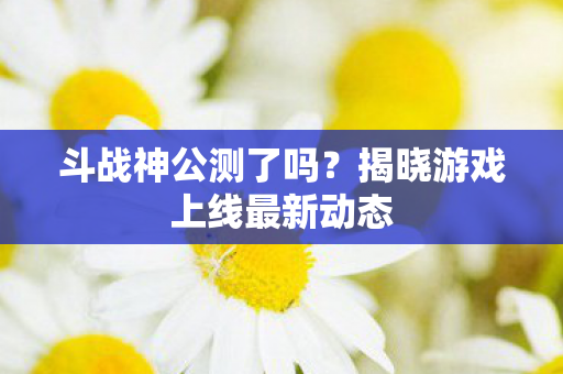 揭晓游戏上线最新动态图片